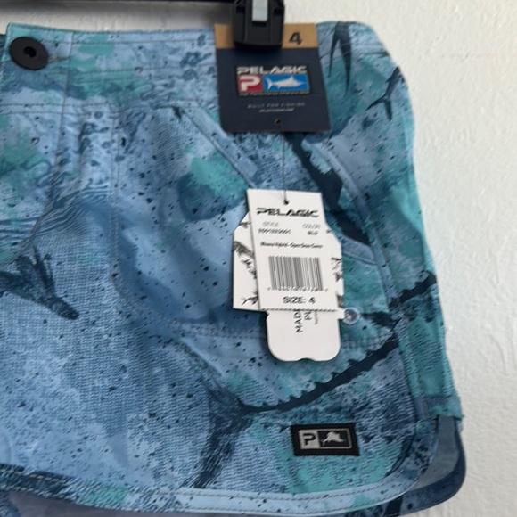 Women's Blue Patterned Shorts - Picture 2 of 3